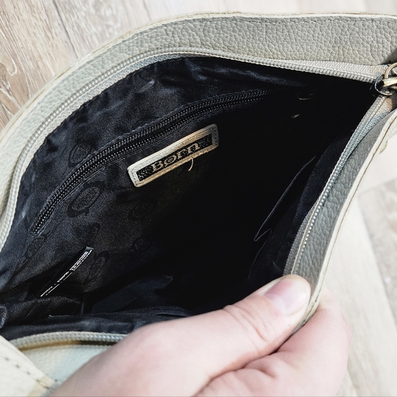 Born Genuine Bone Leather Studded Crossbody Purse Handbag - Picture 5 of 6